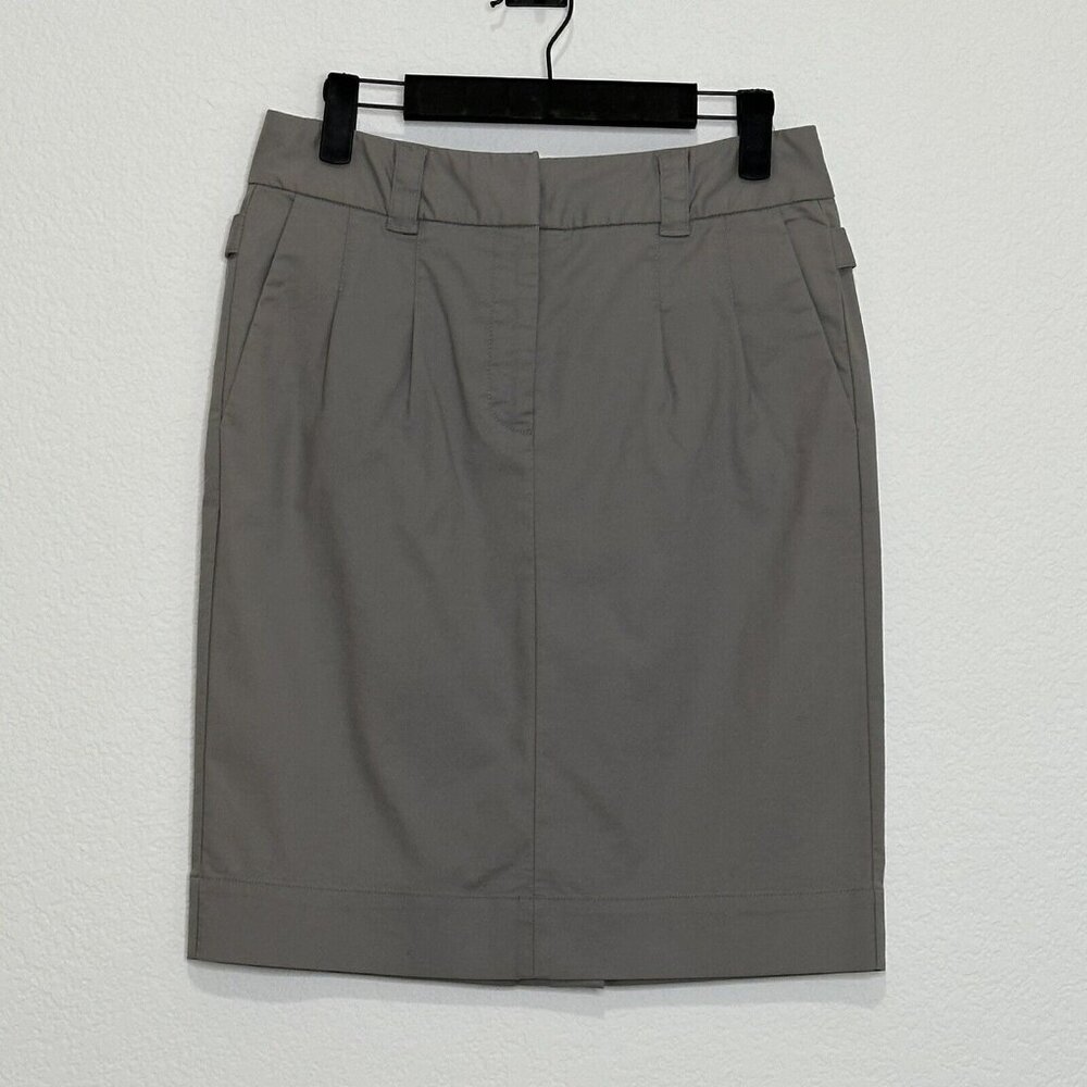 Elevenses Anthropologie Women's Front Zip Adjustable Buckle Straps Skirt 2 Gray